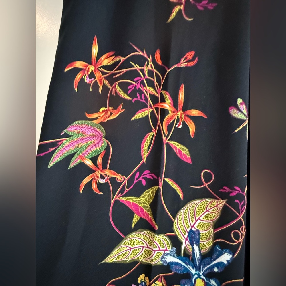 H&M Colorful Bright Floral Wide Leg Gaucho Cropped Pants - Picture 5 of 10